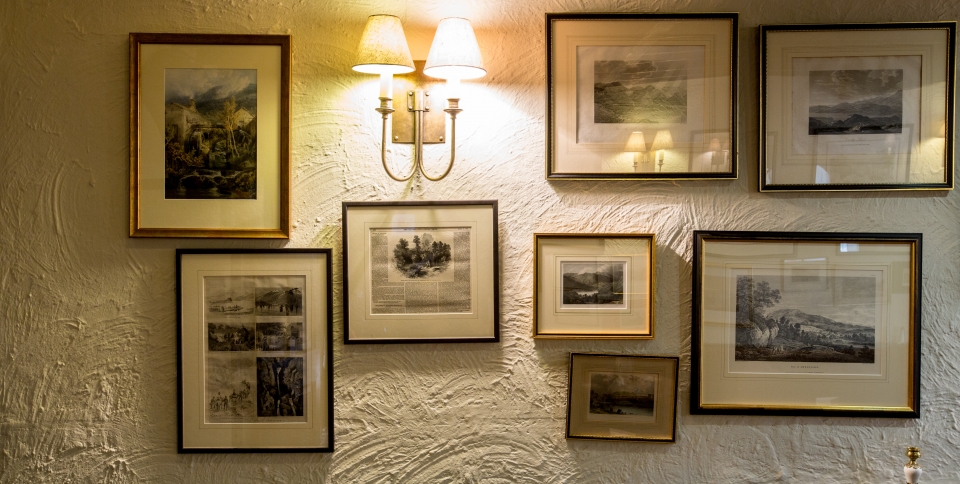 Old Lake District prints in the bar